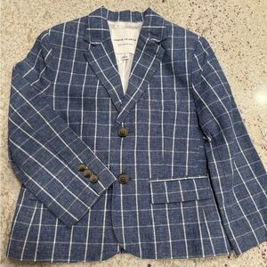 Janie and Jack Blue Plaid Boys Blazer